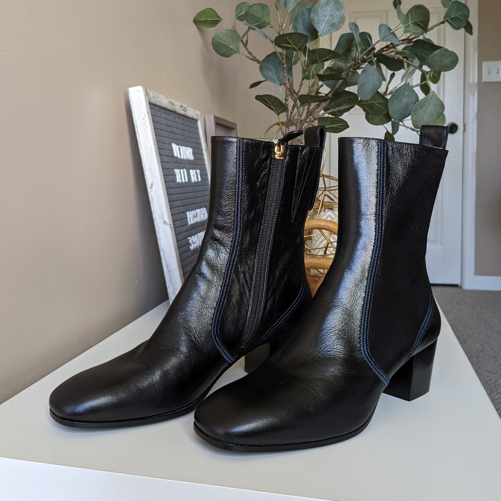 🆕 Chloé Goldee Almond Square Toe Mid Calf Boots